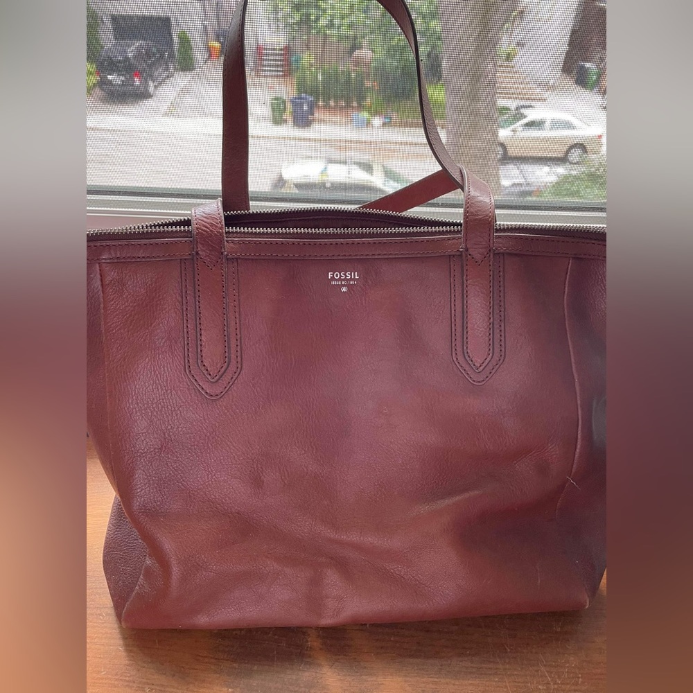Chestnut brown leather satchel